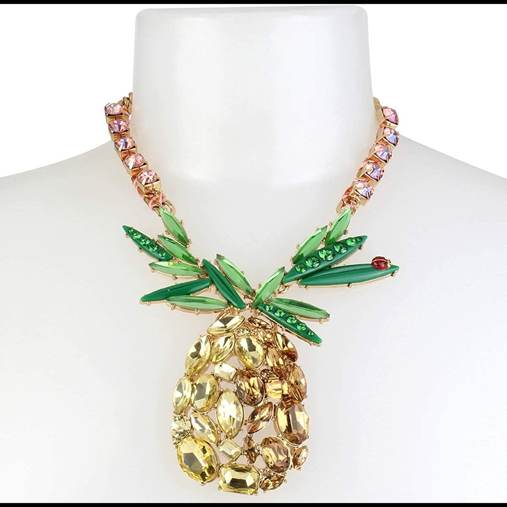 NWT Betsey Johnson Pineapple Statement Necklace